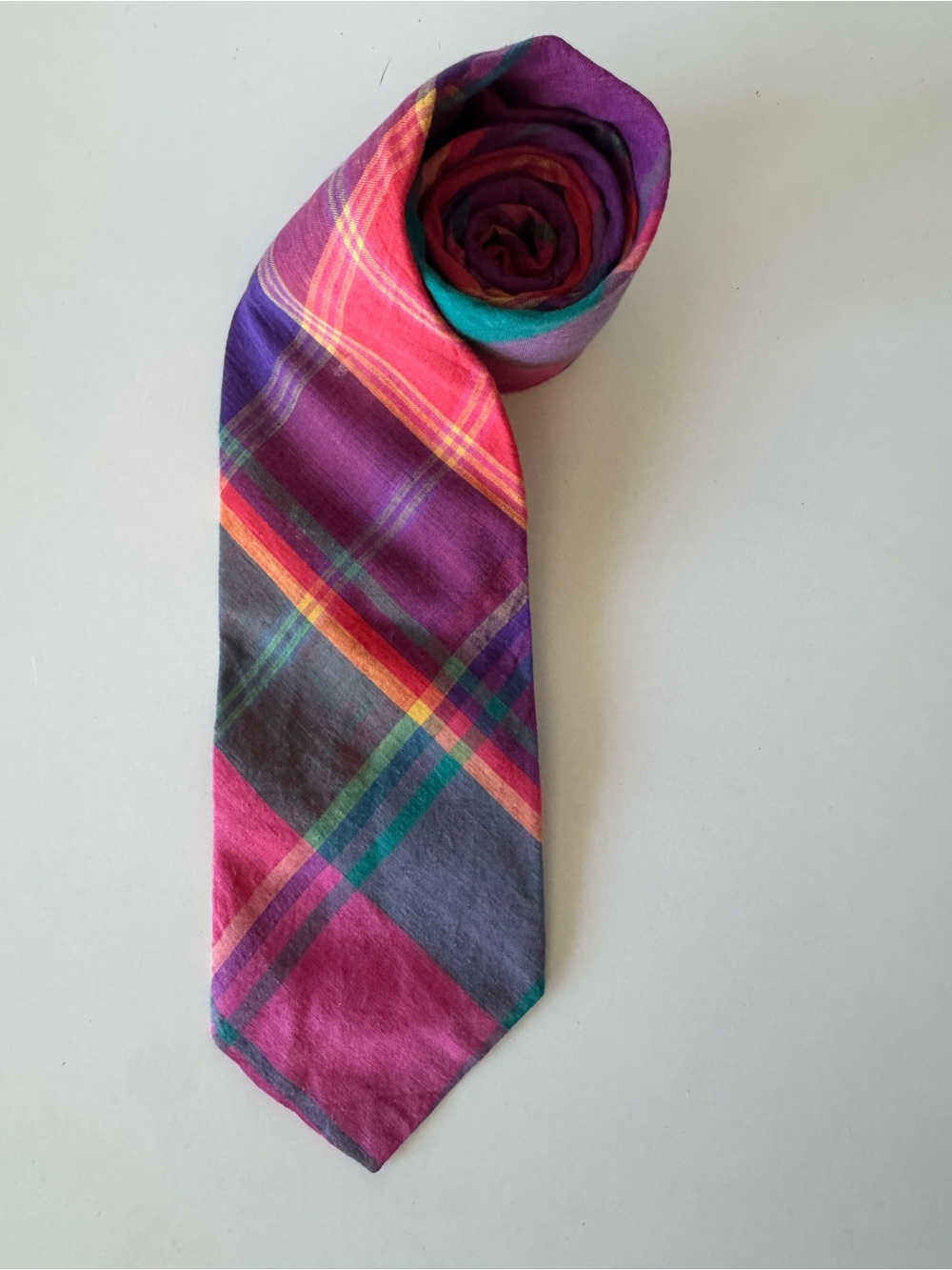 Polo by Ralph Lauren Multicolor Plaid Tie - Purple, Pink & Teal